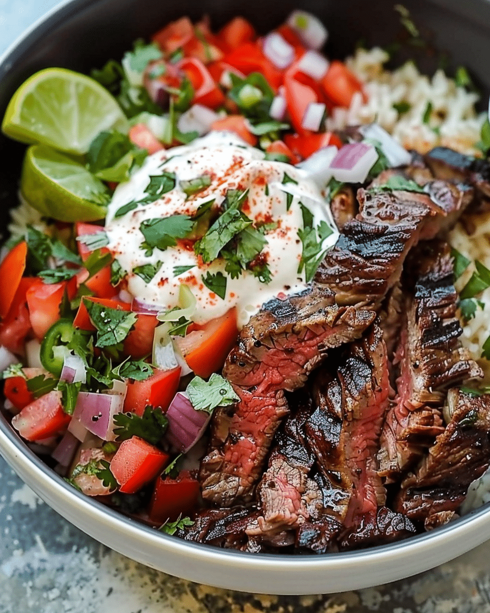 Steak Fajita Bowls with Pico de Gall