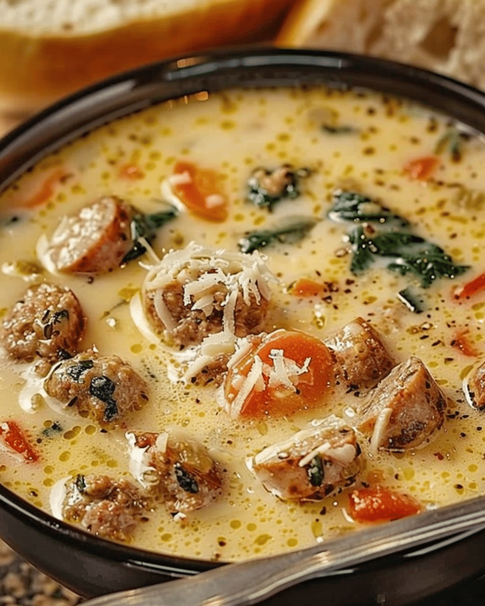 Creamy Parmesan Italian Sausage Soup