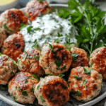 Greek Turkey Meatballs with Tzatziki