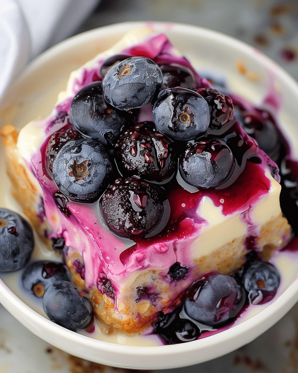 Blueberry Cheesecake Baked Oats