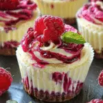 Luscious Lemon Raspberry Swirl Cheesecake Cups