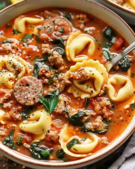 Crockpot Tortellini Soup with Sausage