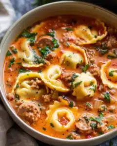 Crockpot Tortellini Soup with Sausage