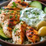 Greek Chicken Bowls with Tzatziki Sauce: A Mediterranean Delight 3 Greek Chicken Bowls with Tzatziki Sauce: A Mediterranean Delight