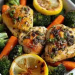 Lemon Herb Chicken with Roasted Carrots & Parmesan Broccoli Recipe