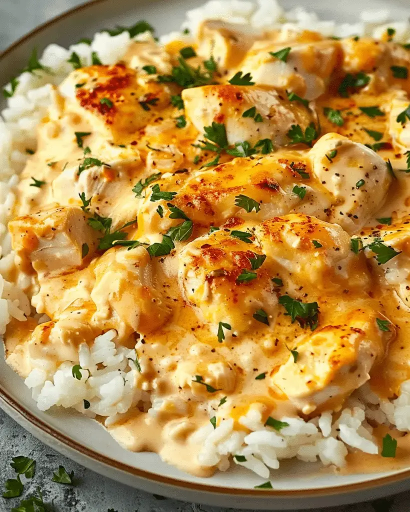 Creamy Smothered Chicken and Rice Recipe