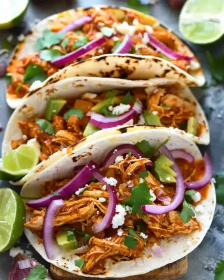 Slow Cooker Honey Chipotle Chicken Tacos