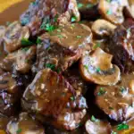 Beef Tenderloin Tips in Mushroom Gravy 5 Beef Tenderloin Tips in Mushroom Gravy