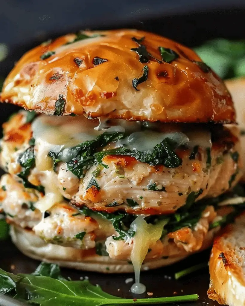 White Cheddar & Spinach Chicken Burgers
