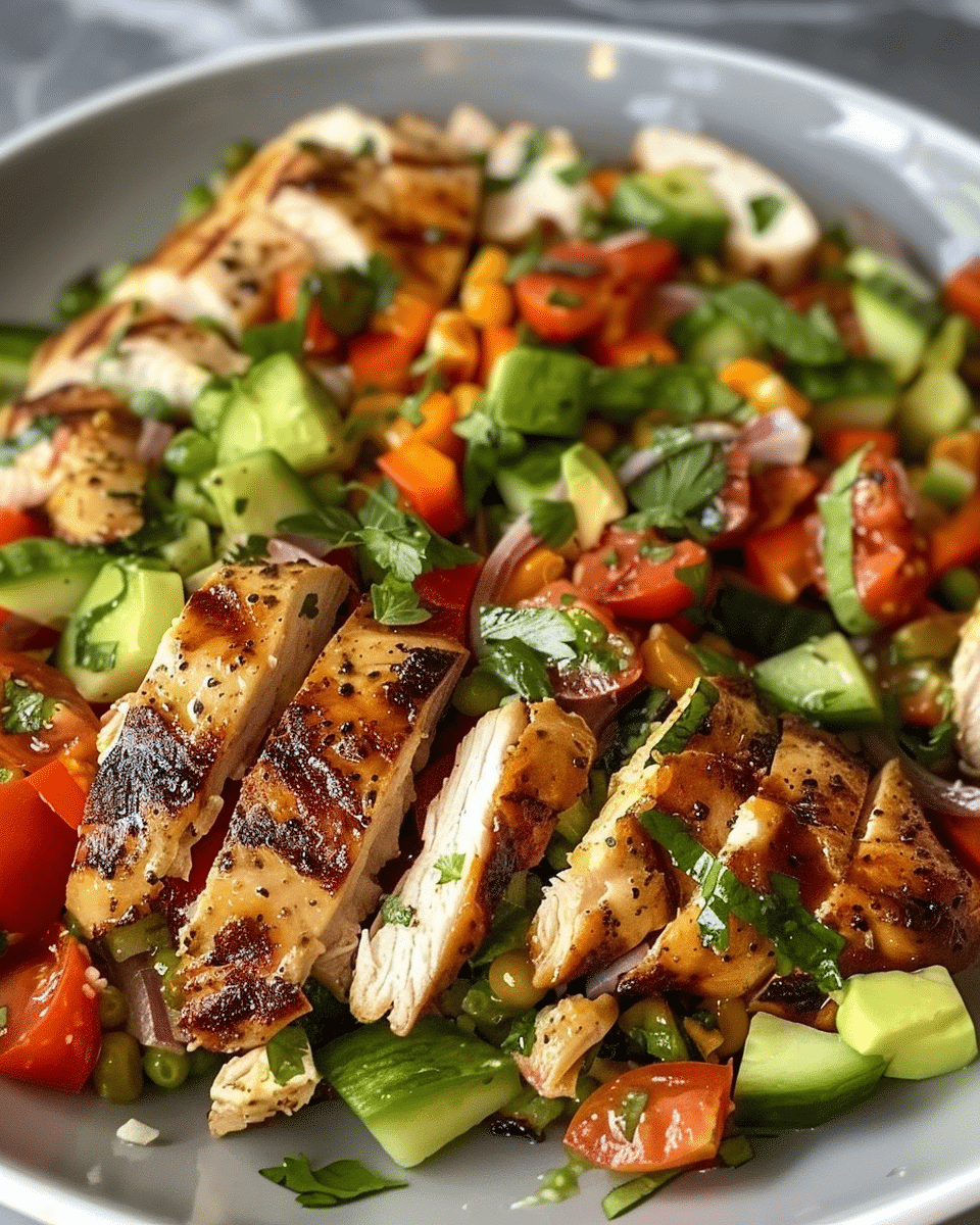 Keto Grilled Chicken and Veggies Salad