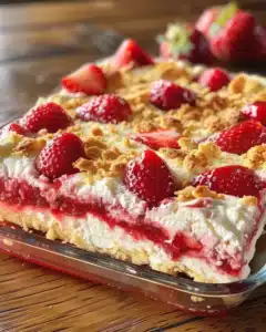 Heavenly Strawberry Cheesecake Dump Cake