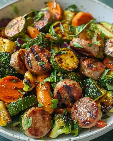 Chicken Sausage & Roasted Veggie Bowl